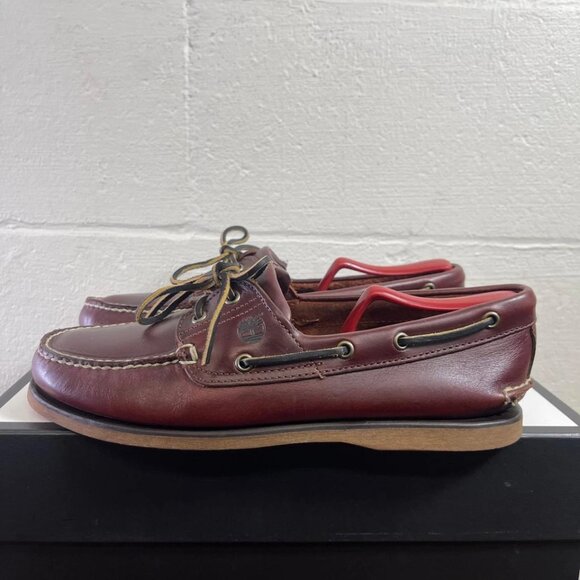 Timberland Boat Shoe Moccasin 25077 Brown Leather 2 Eye Slip On Men's 10.5 US - Picture 5 of 13